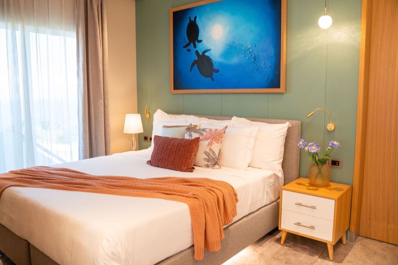 A guest room at Golden Rock Resort