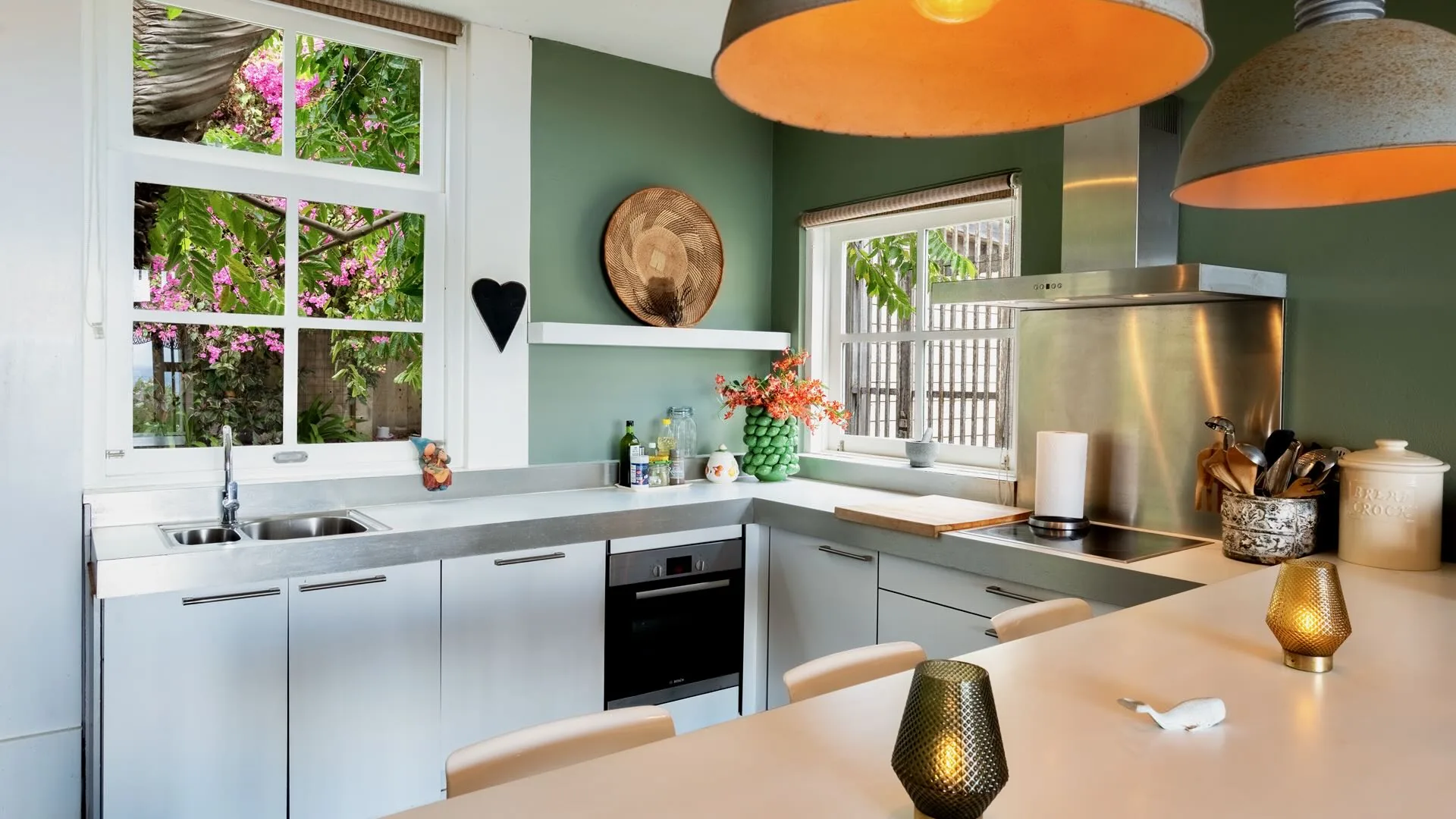 A villa kitchen at Whale Tails